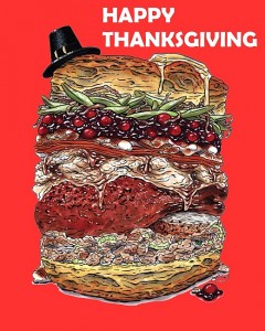 happy thanksgiving turkey burger!
