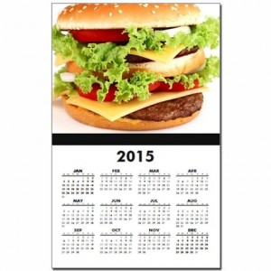 hamburger_on_a_white_background_calendar_print